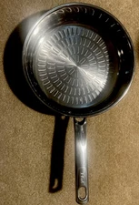 T-fal Cookware 10"  Stainless Steel Sauce Pan Skillet Ribbed Bottoms 88-101-7286