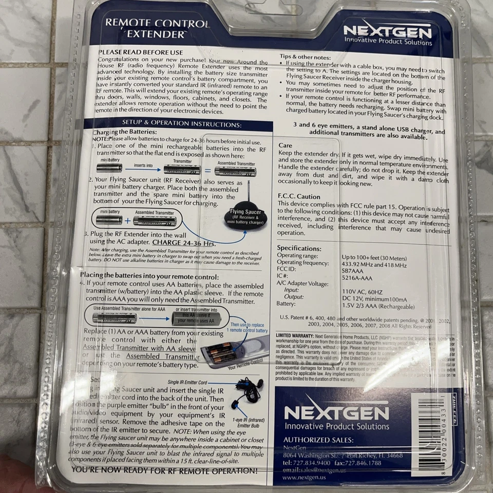 Nextgen Remote Extender 433Mhz Multi Room Remote Control Extender NIB READ! - Image 2 of 4