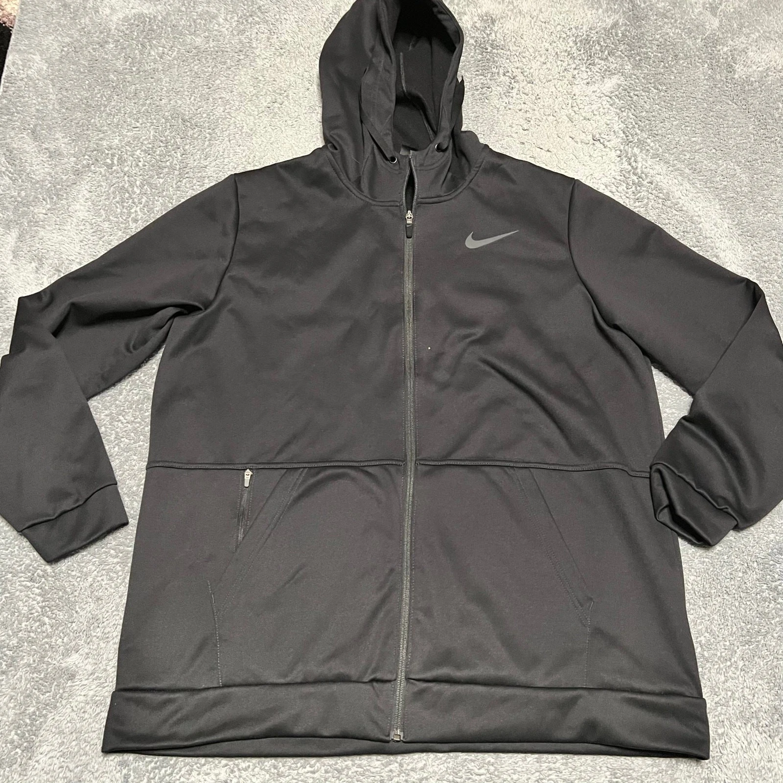 Nike Therma-FIT Hoodie Mens XL Black Full Zip Fleece Athletic Jacket CU6231-010