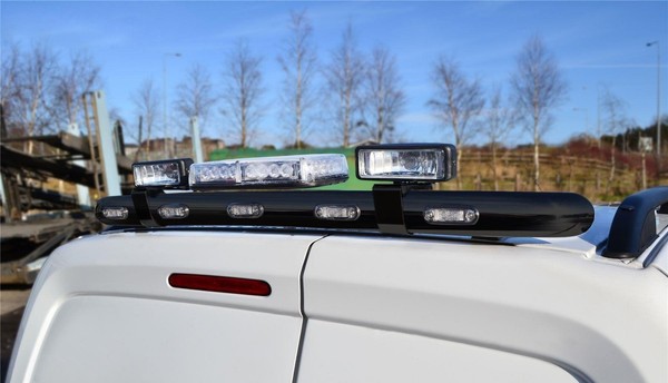 HeckdachträGer + Leds FüR Volkswagen Transporter T5 2004 - 2015 Van - Schwarz-image