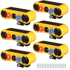 Qualirey Solar Outdoor Motion Sensor Alarm 2 x 129dB Loud Noise Maker Yellow
