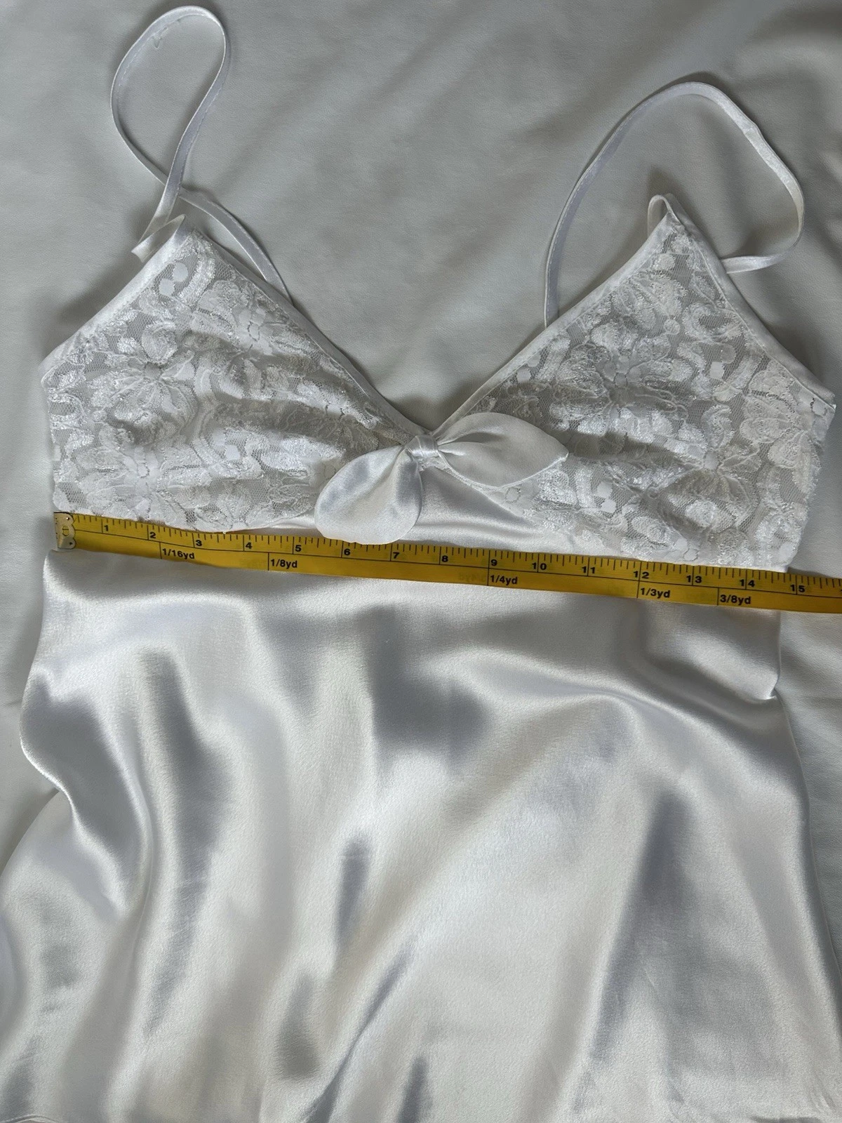 VALENTINO Camicia da notte vintage California Dynasty abito slip bianco medio pizzo civetta