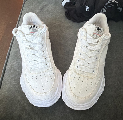 MMY Men's White Low Top Lace-Up Athletic Sneakers, Solid Casual/Activewear