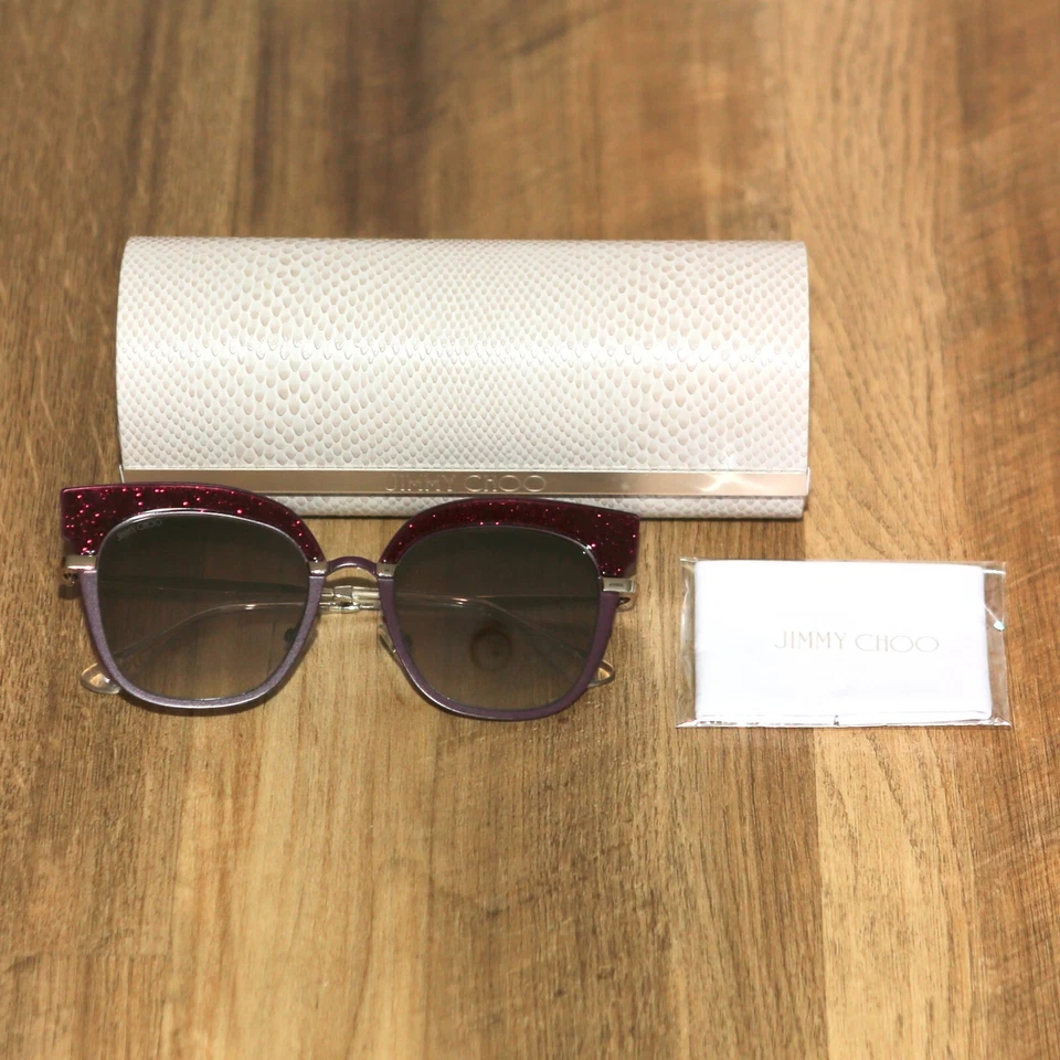 230 美元 JIMMY CHOO Rosy/S 2KJ92 51 20 140 紫色闪光渐变太阳镜意大利 — 第 2/4 张图片