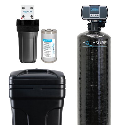 Aquasure Water Softener and Sediment GAC Carbon Pre-Filters Bundle 64,000 Grains