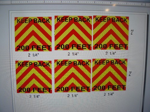 Rear Emergency Vehicle Chevrons 2 inches x 2 1/4 Inches Decals