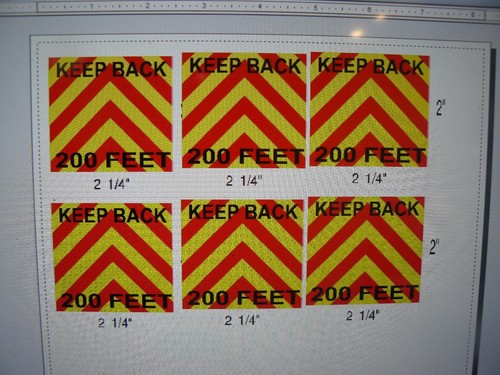 Rear Emergency Vehicle Chevrons  2 inches x 2 1/4 Inches  Decals - Picture 1 of 1