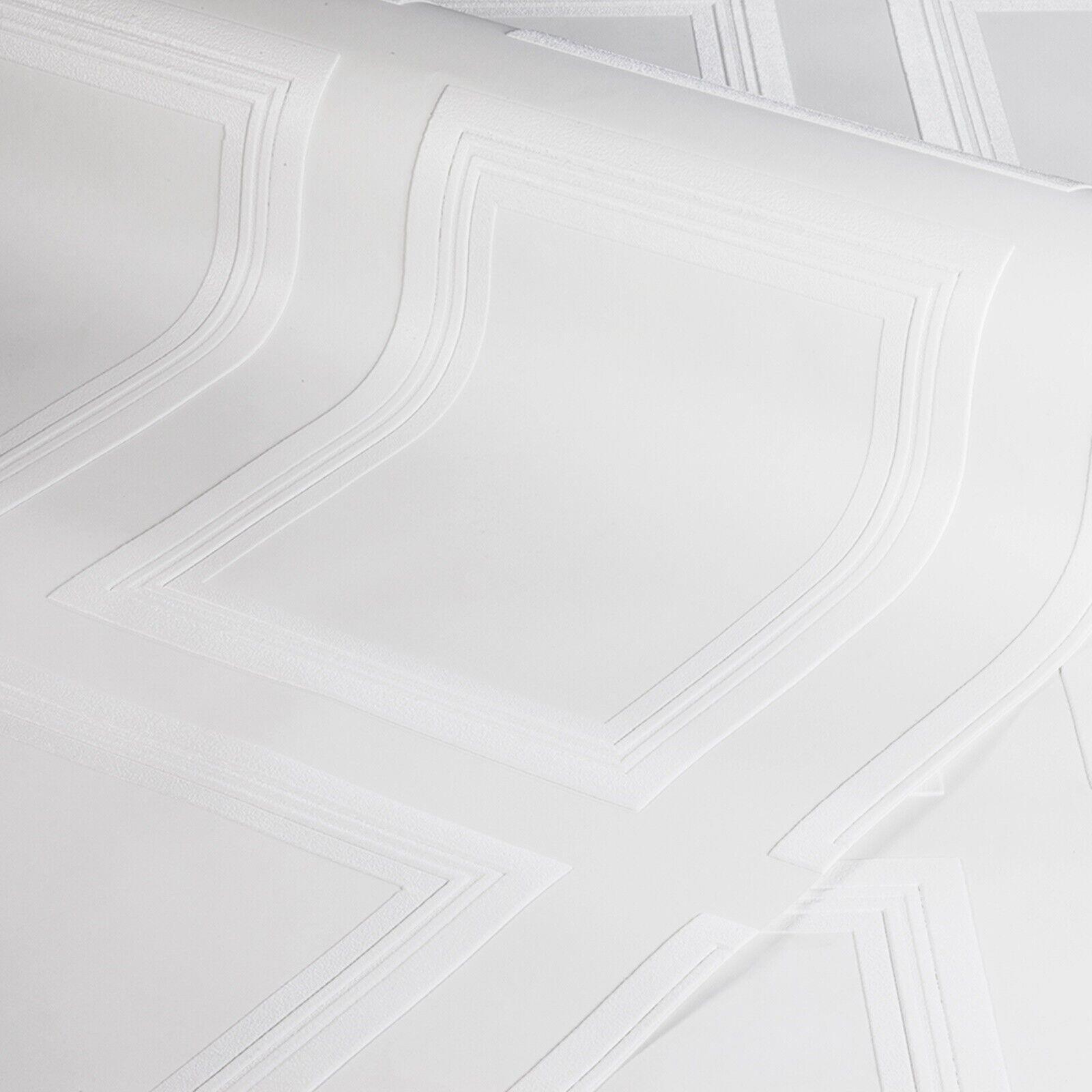 Anaglypta Edwardian Panel Textured White Wallpaper - Image 2
