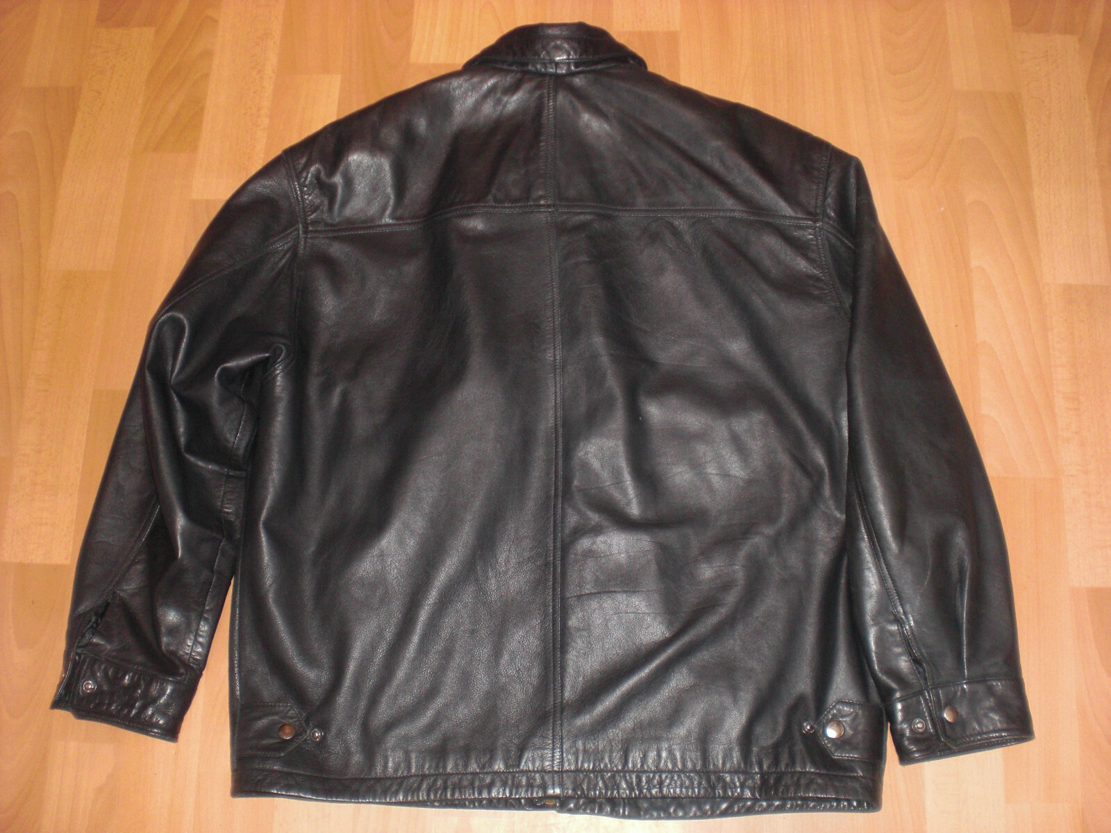Mens Black Leather Jacket XL eBay