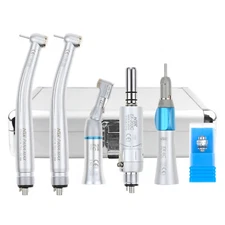 NSK Style Dental High Low Speed Handpiece Kit 4H Push Button with Aluminum Case