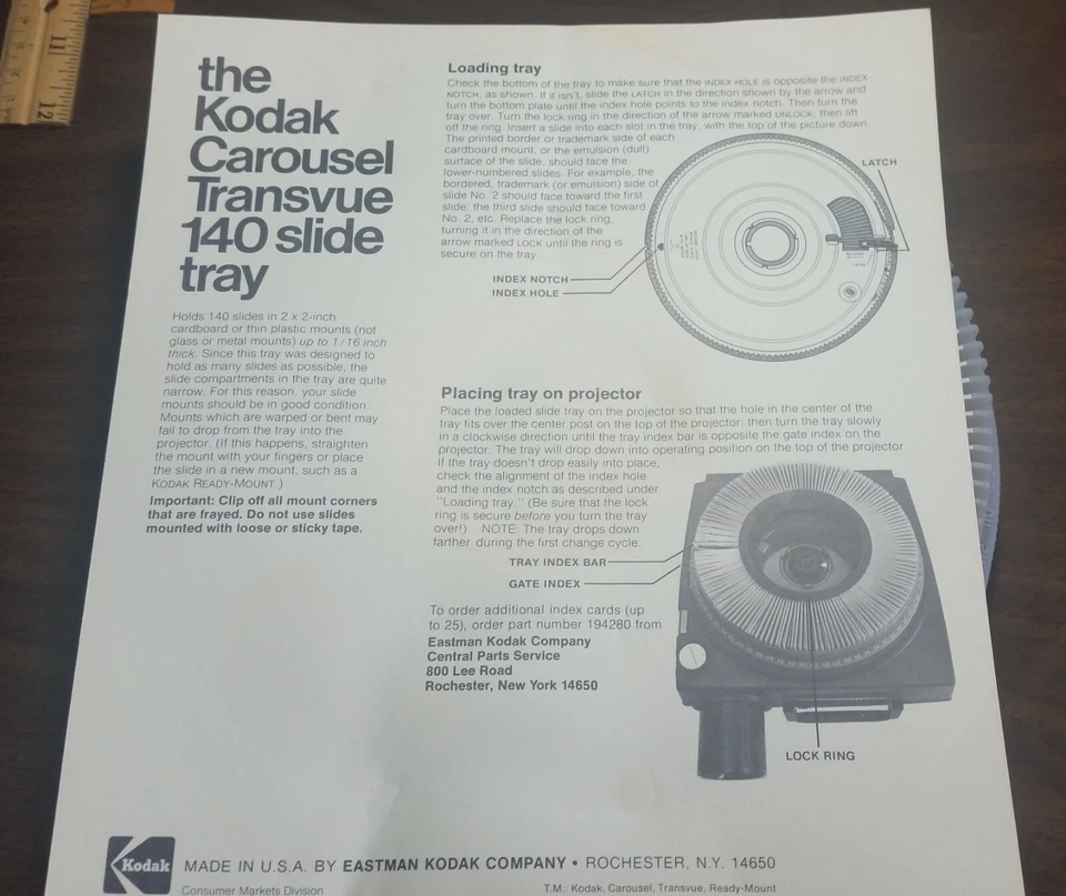 Kodak Carousel Transvue 140 Slide Tray New In Box, Old Stock - Image 4 of 4