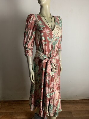 BINNY Linen Mix Dress sz 10 12 AU - BUY Any 5 Items = Free Post