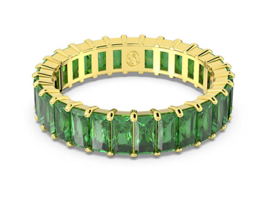 Swarovski - Matrix ring - Baguette cut, Green, Gold-tone plated - Size: 52