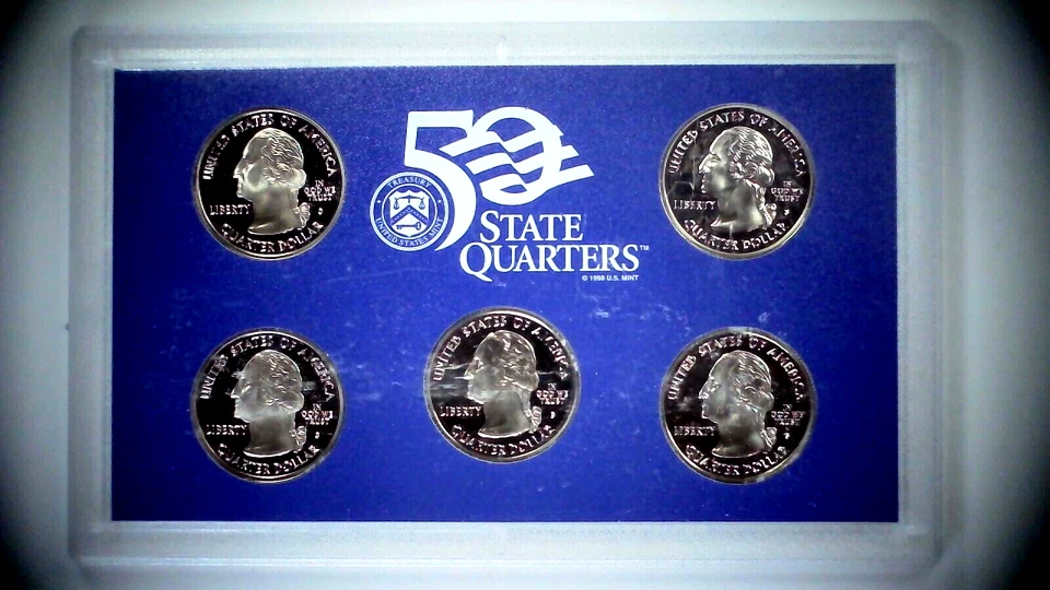 2001-S US Proof State Quarter Mint Set 5 Coins CN CLAD 24ctt0403 - Image 4 of 4