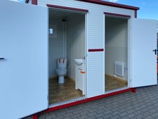 WC Container Toilette Box Doppelkabine Toilettencontainer Doppel-WC Kabine