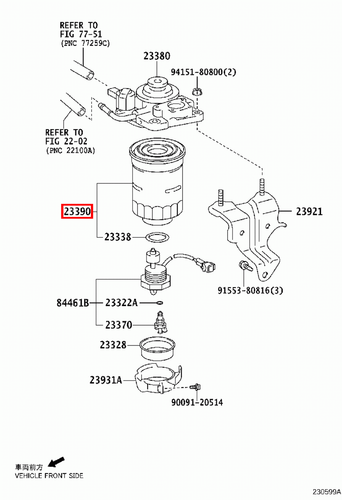 Genuine Toyota Prado 150 Series GDJ 1GD 2.8 Diesel Fuel Filter - Picture 6 of 10