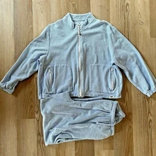 Vintage Blue Elastic Pants Zip Jacket Set Water Water Every Wear Miami USA 