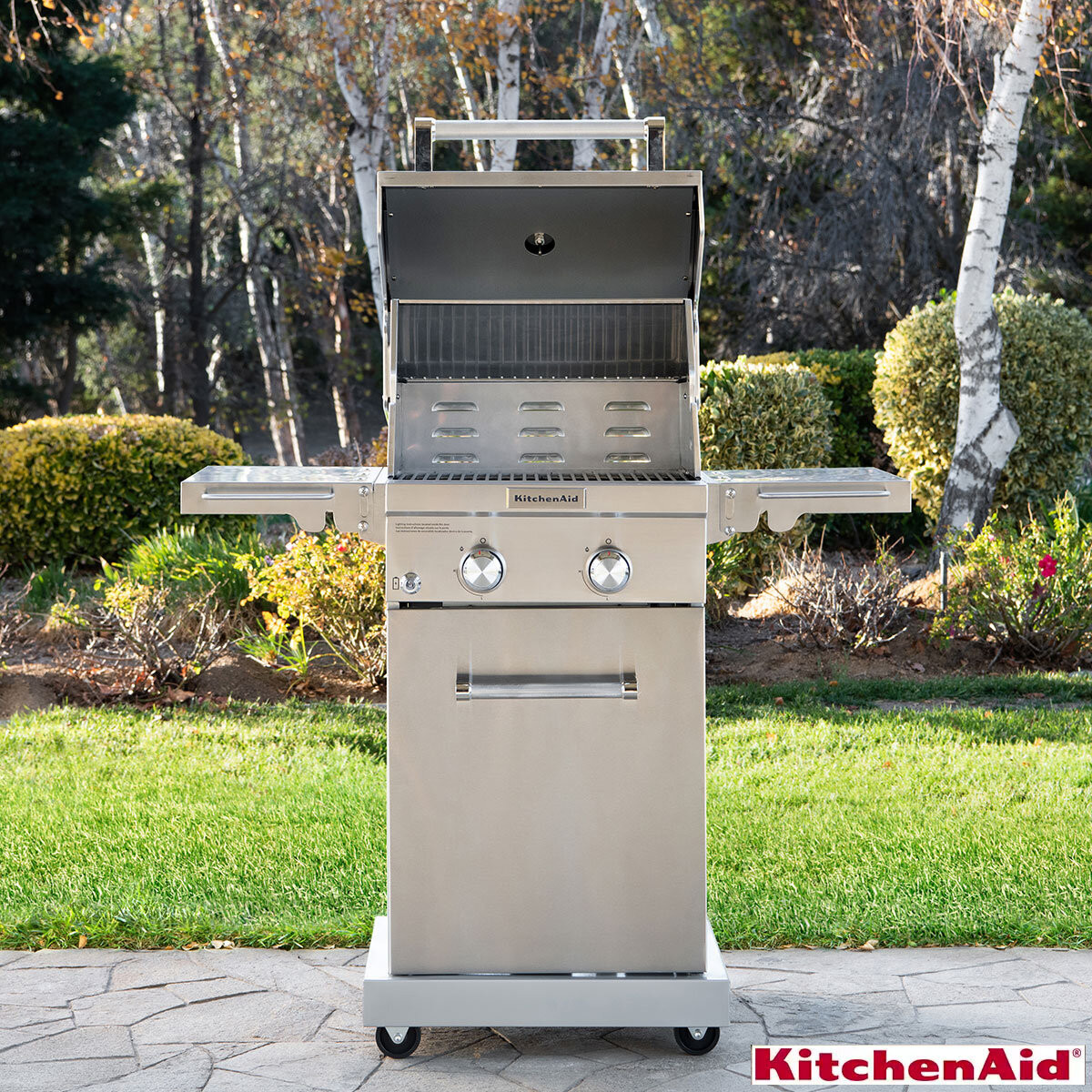 Kitchenaid 2 Burner Stainless Steel Gas Barbecue Grill + Cover 313053448454  | eBay