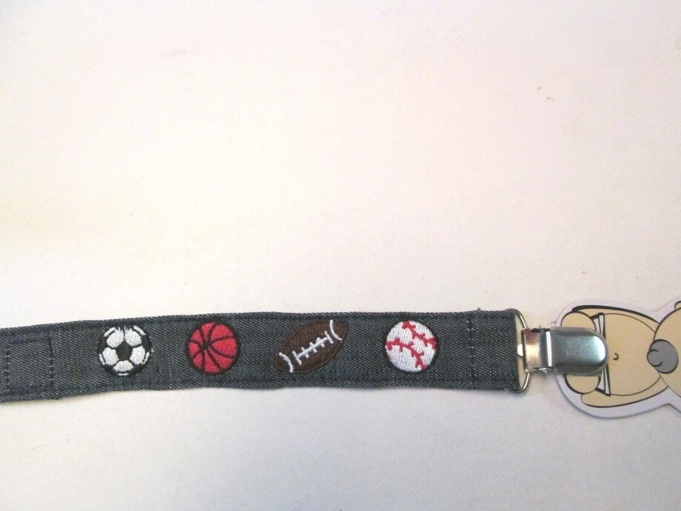 Sports Blue Denim Pacy Clip by Mud Pie, NWT - Image 2 of 2