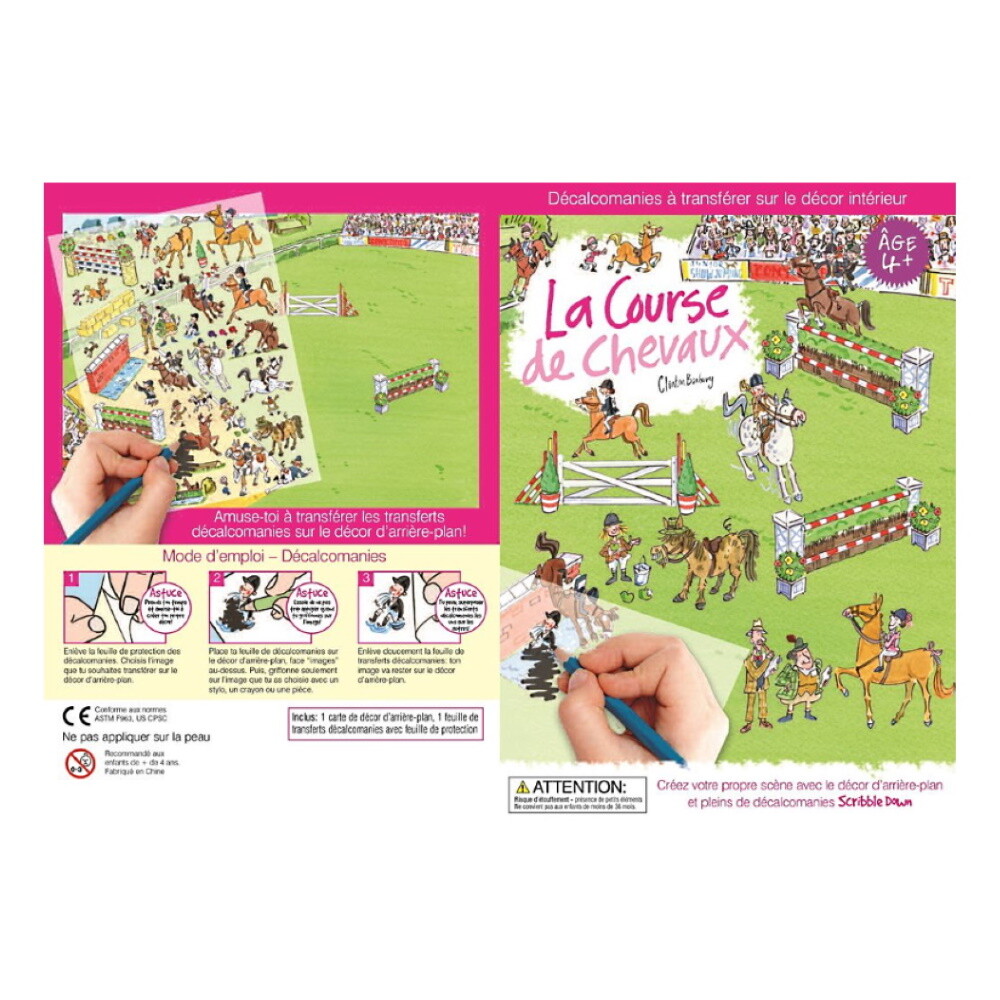 Loisirs Créatifs – Carte à Décorer + Décalcomanies : Scène Chiens De Compétition (France)