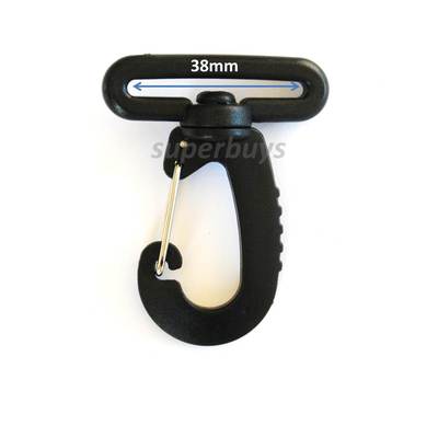 2 Crochets Pivotants Noirs 50mm - Pour Sac, Ceinture, Sac à Dos, Corde