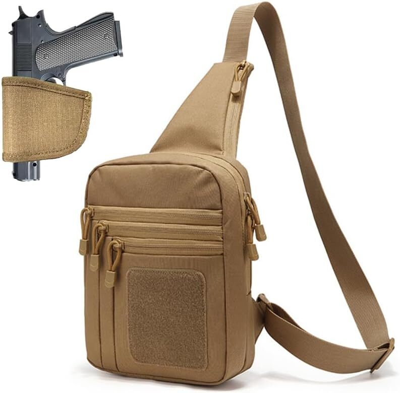 Tactical Concealed Carry Gun Bag Pistol Holster Chest Crossbody Pack