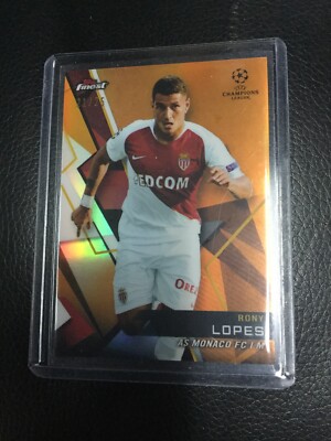 2018-19 Topps Finest UEFA #30 Rony Lopes AS Monaco FC /25 Orange Refractor