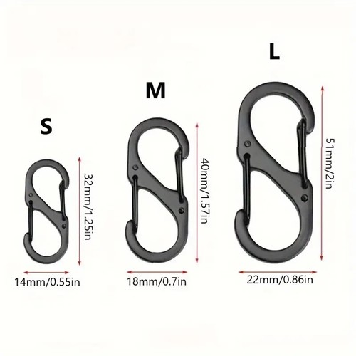 Carabiner Clips (Pack 5) Double Sided Snap Hook Metal Stainless, carabiner hook Carabiner Clips (Pack 5) Double Sided Snap Hook Metal Stainless, carabiner hook