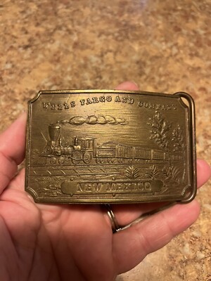 Tiffany New York Belt Buckle Wells Fargo & Company Train/Engine Indian Territory