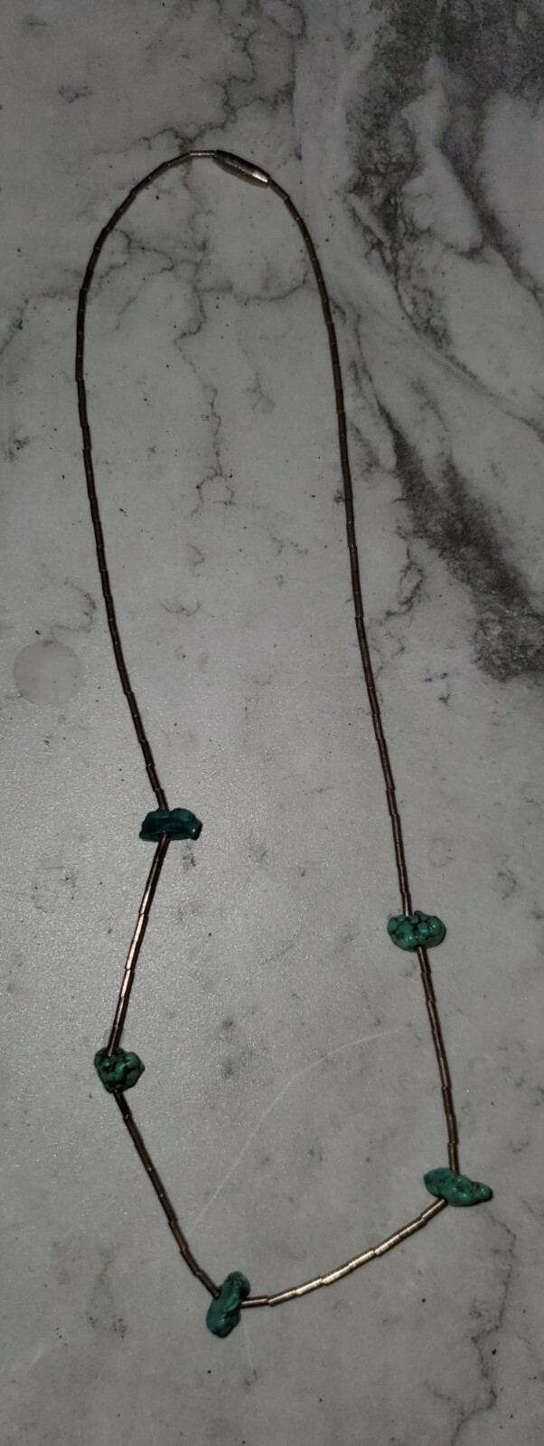 Native American Liquid Silver tiny Turquoise Nugg… - image 5