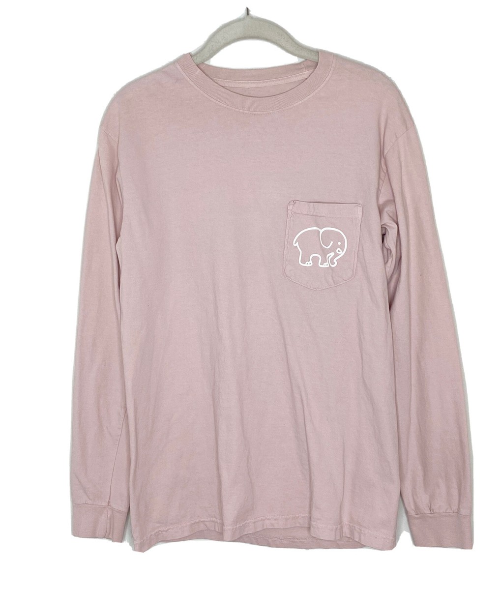 Ivory Ella Long Sleeve T Shirt Pink Comfort Elephant Graphic