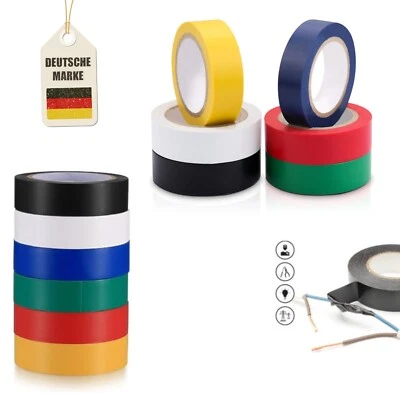 INSTINKTIVE-OASE Isolierband Isoband Elektriker Band Tape PVC Klebeband Textilband Kabelbaum 6stk