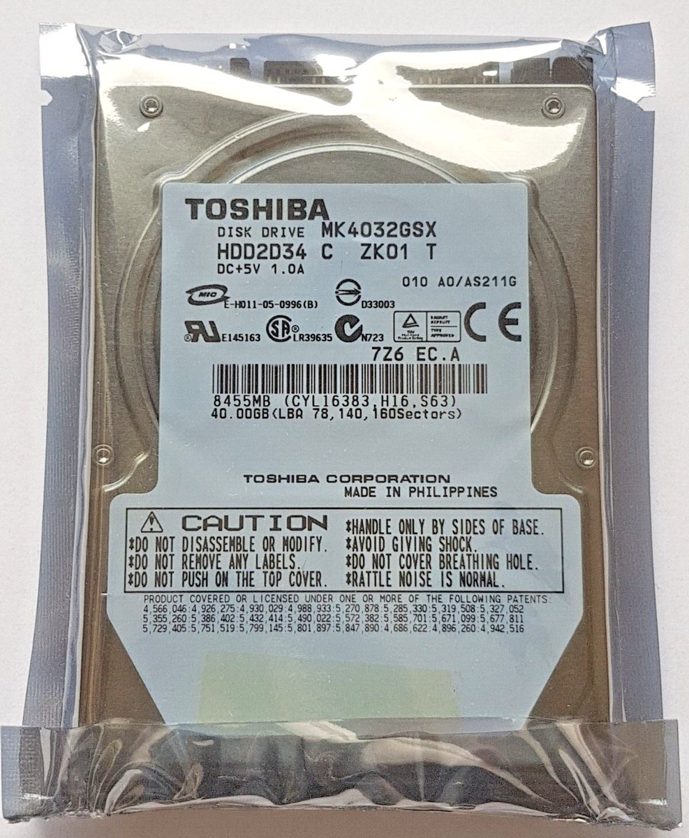 40GB SATA Toshiba MK4032GSX 5400rpm 8MB HDD 2.5