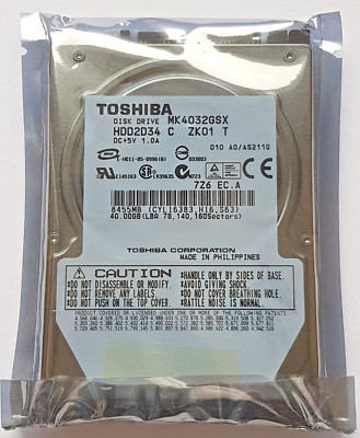 40GB SATA Toshiba MK4032GSX 5400rpm 8MB HDD 2.5