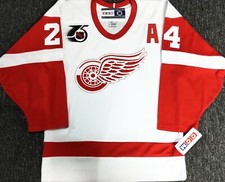 VTG-NWT-S BOB PROBERT DETROIT RED WINGS NHL 75th ANNIVERSARY PATCH CCM JERSEY