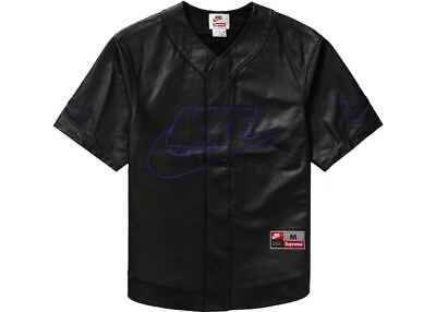 NIKE x SUPREME Leather Baseball Jersey (Black) Sz Large New with Tags In  Hand! | eBay