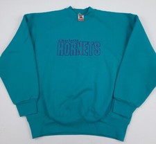 Vintage 90s Charlotte Hornets Sweatshirt Rare FOTL USA NBA Sport Heavyweight Vtg