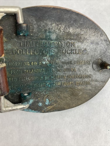 Vintage Leather Belt National Finals Rodeo 1977 Collectible Buckle - Picture 4 of 5