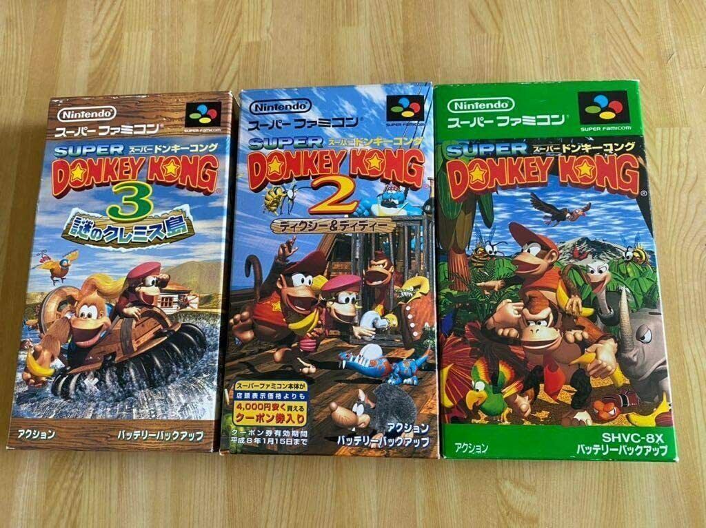 Used SUPER Famicom SUPER DONKEY KONG 1 2 3 SET SFC Nintendo from