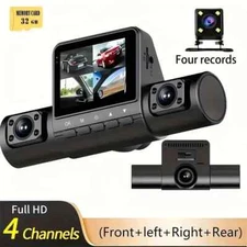 1080P Car Dash Cam 4 Cameras Front/Left/Right/Rear Night Vision Camera FREE 32GB