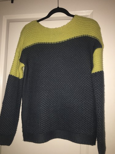 gray yellow Knit sweater size XS 