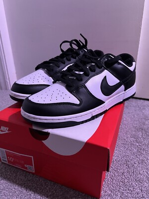 Size 10.5 - Nike Dunk Low Black White for sale online | eBay