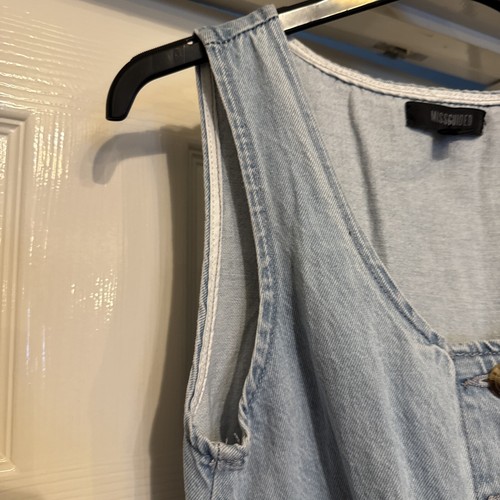 Missguided Denim Pinafore Dress - Size 6 - Picture 4 of 11