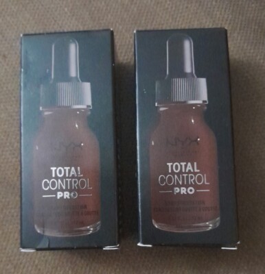 (2) NYX PROFESSIONAL MAKEUP Total Control Pro Drop Foundation Tcpdf25 Deep Ebony