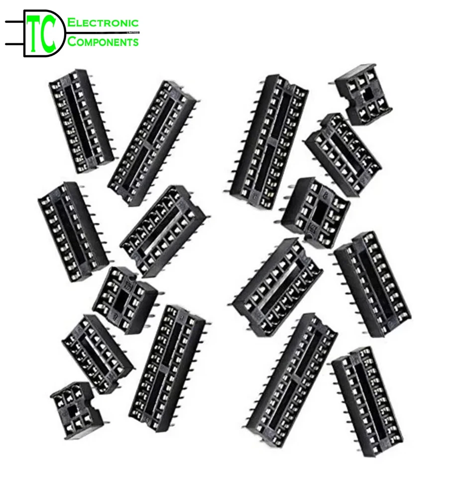 TEC DIP DIL Sockets narrow 0.1 inch 2.54mm Pin pitch IC socket 7.62mm Row Spacing