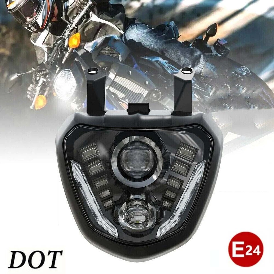 LED Headlight with DRL For 2014-2017 Yamaha FZ07 MT07 MT-07 FZ-07 Plug and Play - Image 2 of 4