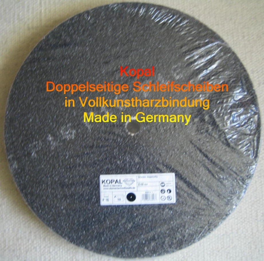 KOPAL 10 x doppelseitige Schleifscheiben 400 mm Korn 120 Vollkunstharzbindung