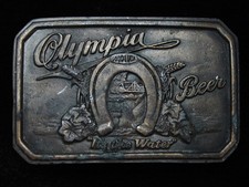 PJ11123 VINTAGE 1970s OLYMPIA BEER IT'S THE WATER BREWING CO. BELT BUCKLE