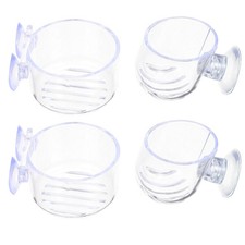 4 Pcs Aquarium Feeder Dish with Suction Cup Plant Holder for Fish Tank
