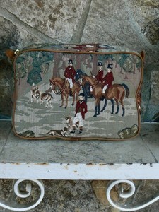 Fox Hunt Tapestry Bag Size Small Made in USA Accessories Unlimited Vintage 1990s